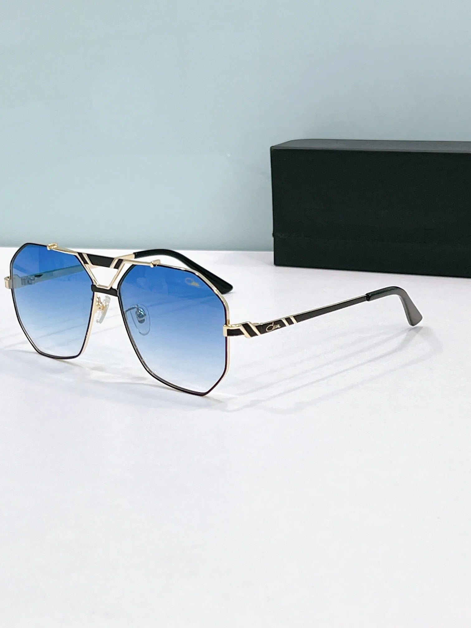 Original CCAZAL MOD9058 Classical Vintage Black Alloy Frame Men Sunglasses Luxury Design Premium Business Women Couple Eyewear