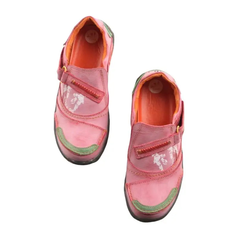 TMA EYES Women's Paneled Leather Casual Shoes Spring Autumn Collection Comfortable Footwear