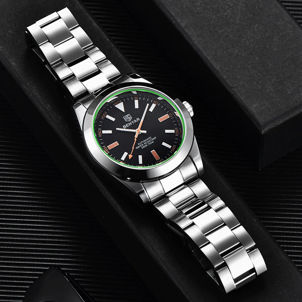 2025 New Mens Watches Luxury BENYAR Design Mechanical Watches For Man Automatic Watch Shock Resistant Waterproof Movement Clocks