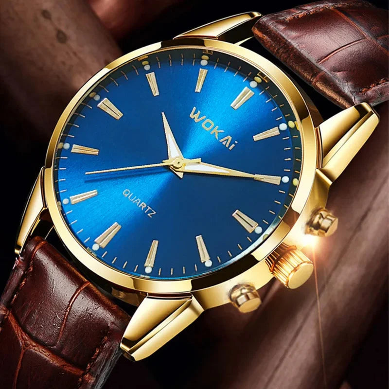 Mens Watches Top Brand Luxury Quartz Watch for Men Fashion Leather Men Wristwatches Clock Sports Chronograph Montre Homme