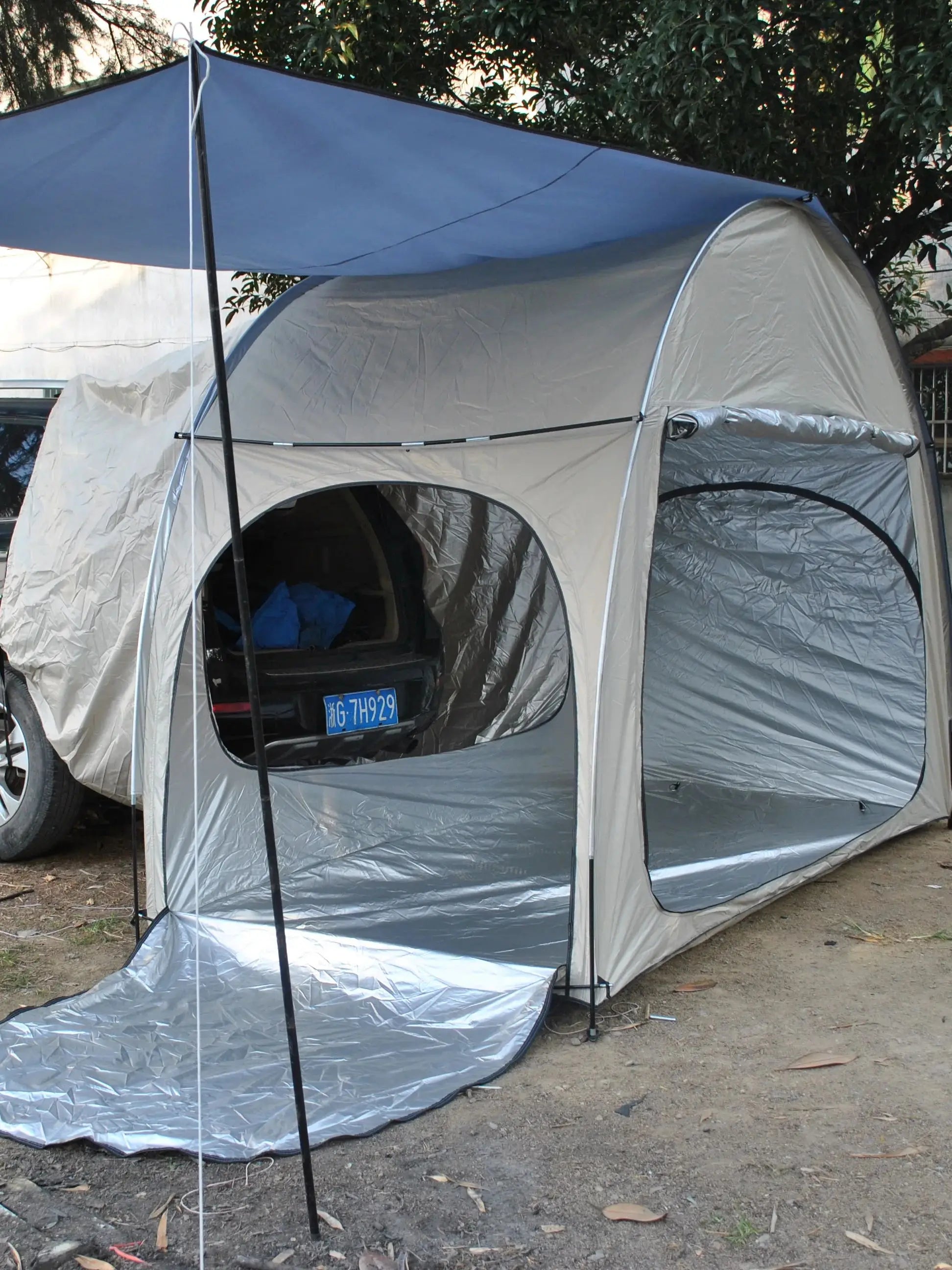 SUV Car Tent for Camping, SUV Tailgate Shade Awning Tent, Outdoor car Tent with Three Door Design, Vehicle Camping Tents
