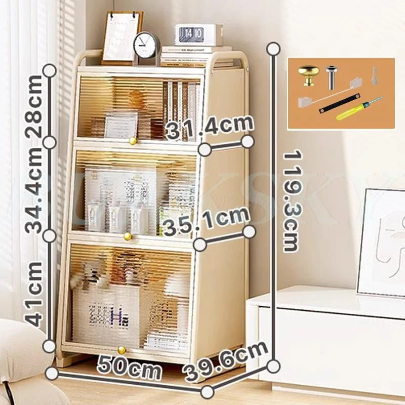Bathroom Storage Floor to Floor, Waterproof Cabinet, Multi-Layer Storage Rack with Door