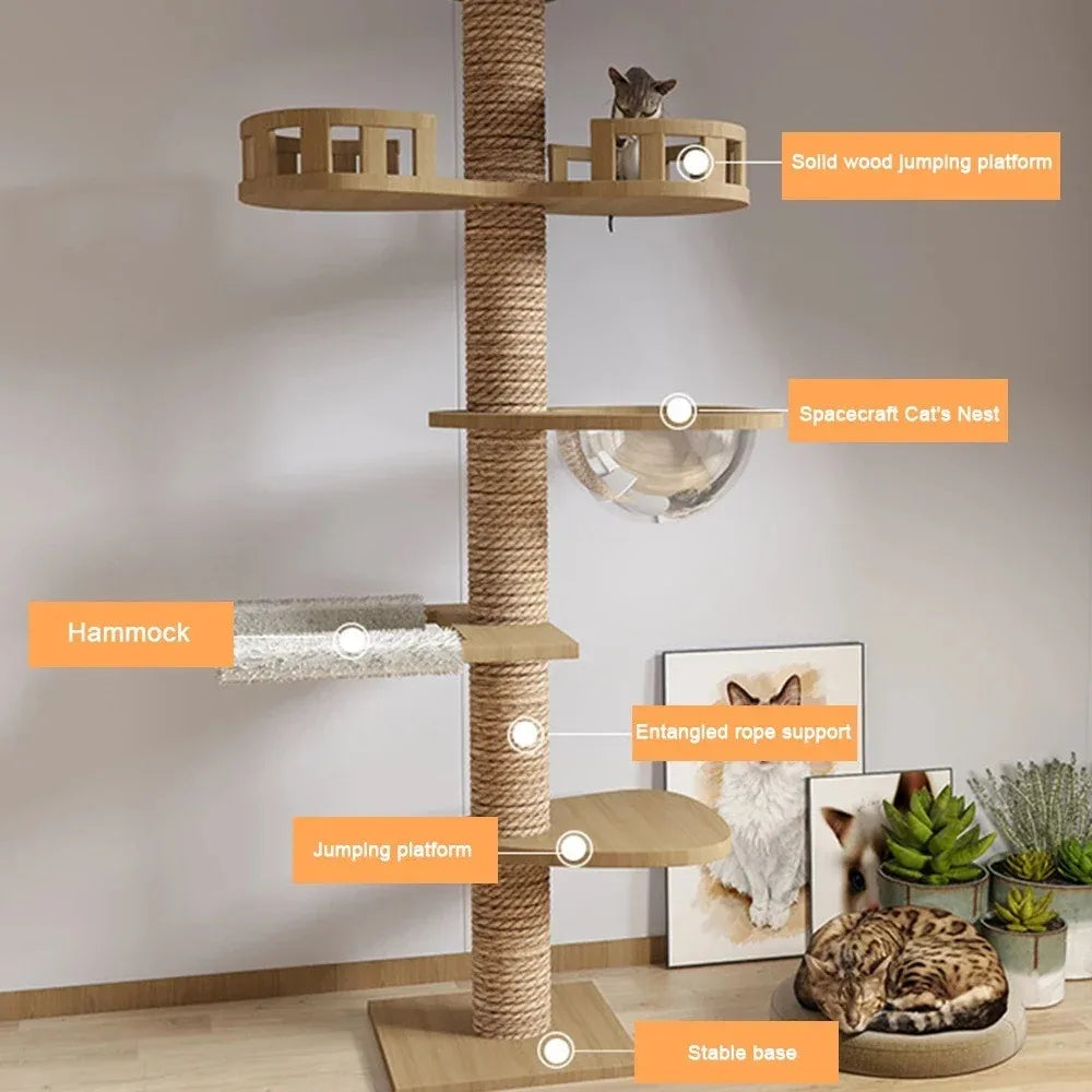 Cat Tree Multilayer Rotatable Moisture Proof Breathable Scratching Posts Save space Cat Tower For Home Indoor Cats Shelves 캣타워
