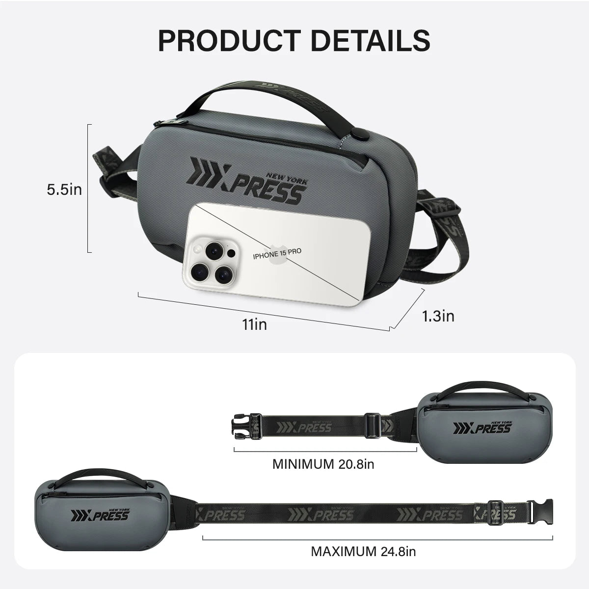 Crossbody Bag for Men,Anti Theft Waterproof Chest Bag Multifunctional Shoulder Bag Fashion Casual Travel Sling Bag