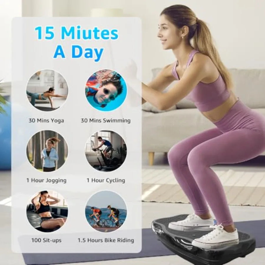 XXL Extra Large 120 Levels Vibration Plate Exercise Machine Maximum Load 330LBS Helps Lose Weight and Shape Your Body Tone Your