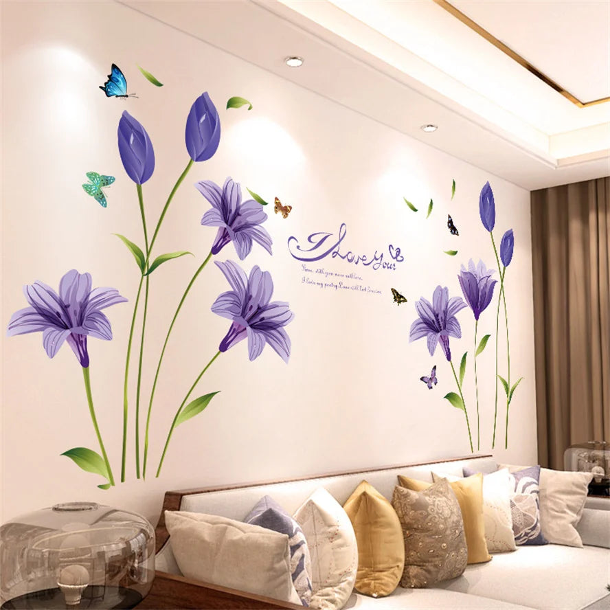 Living Room Flower Background Wall Stickers Bedroom Room Wall Decoration Stickers Wallpaper Self-adhesive Stickers Home Decor