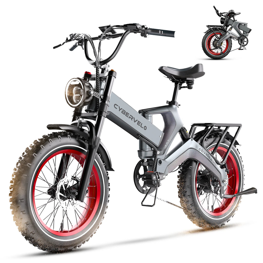 1000W(Peak 1500W)Folding Electric Bike for Adults,35MPH 100Mile,48V 25Ah Removable Battery,20" x 4.0 Fat Tire Foldable Electric