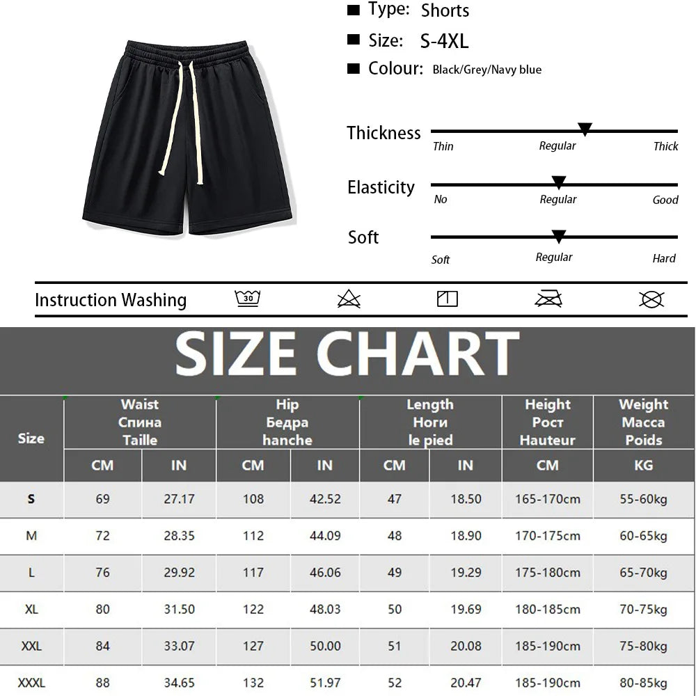 Summer Running Shorts for Men Casual Jogging Sport Short Pants Solid Color Drawstring Loose Dry Gym Sports Shorts