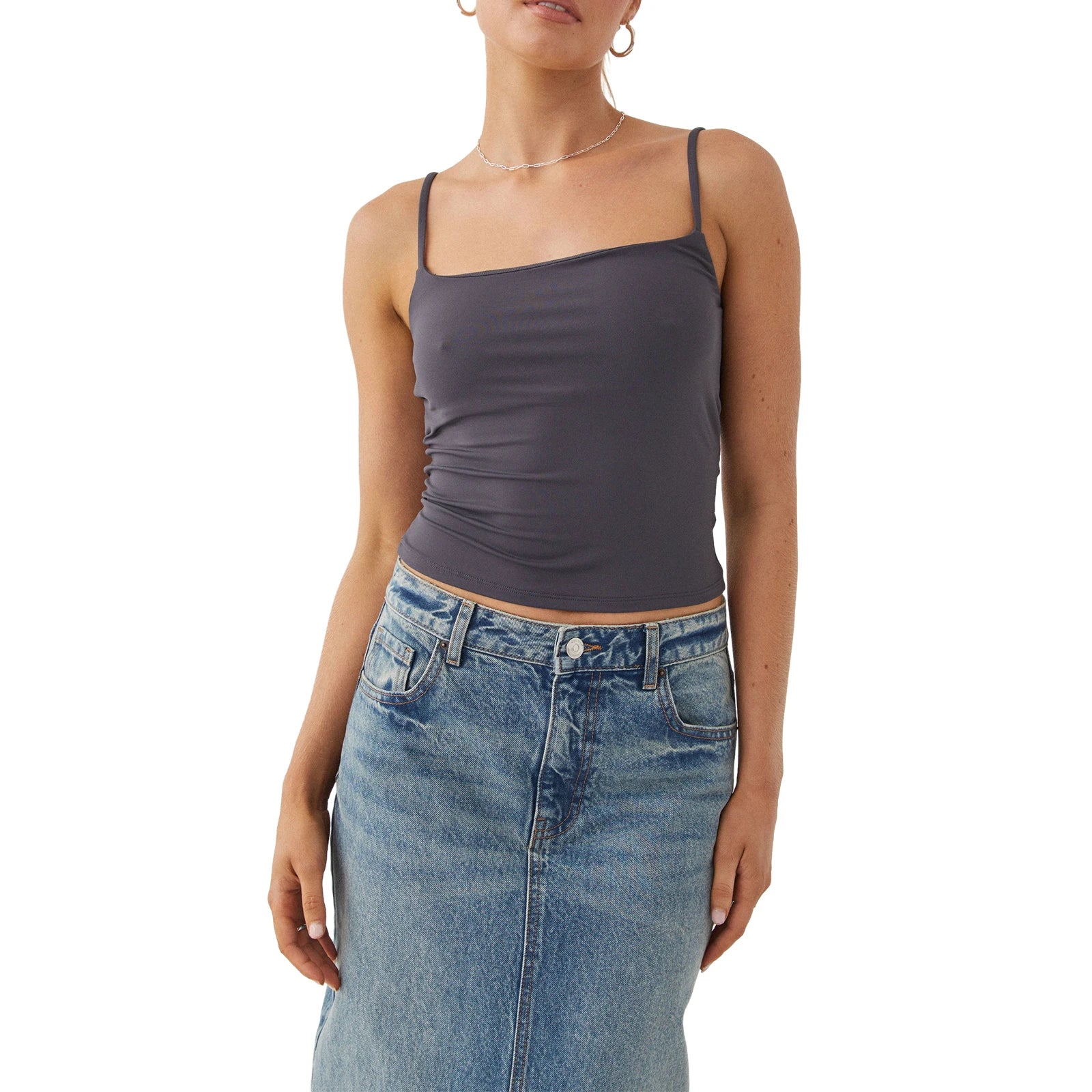 Women Crop Camisole Solid Color Summer Backless Spaghetti Strap Tank Tops Sleeveless T-Shirt for Streetwear Clubwear