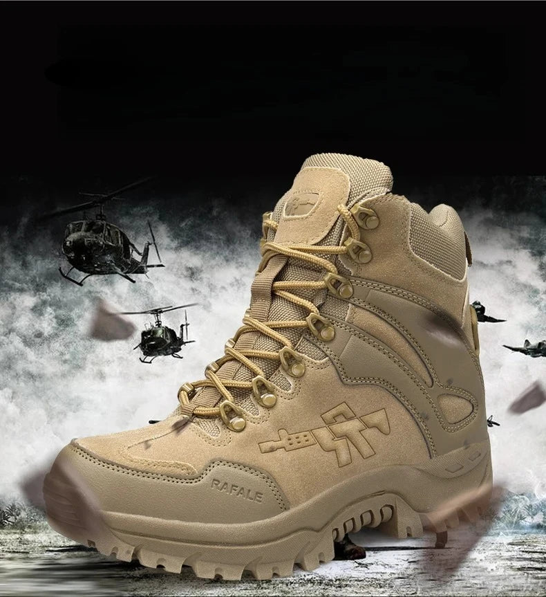 Hiking Shoes Men Mid-top Outdoor Thick-soled Ankle Boots Men Comfortable Breathable Anti-slip Casual Sports Shoes Sneakers Men