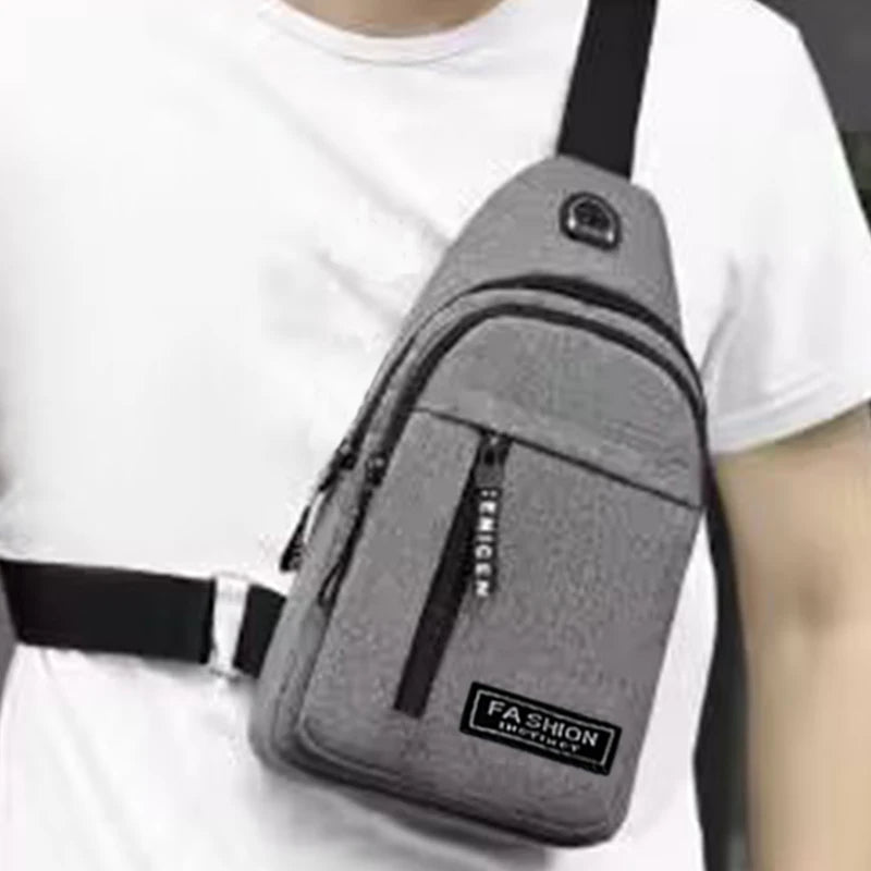 Men's cross-body bag for casual, sporty and travel use, single shoulder and front carrying style backpack