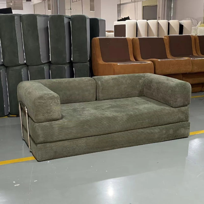 Italian Minimalist Retro High-end Corduroy Living Room Sofa, Compressed Sofa,Sofa Bed, Washable, Customizable, Air Transport