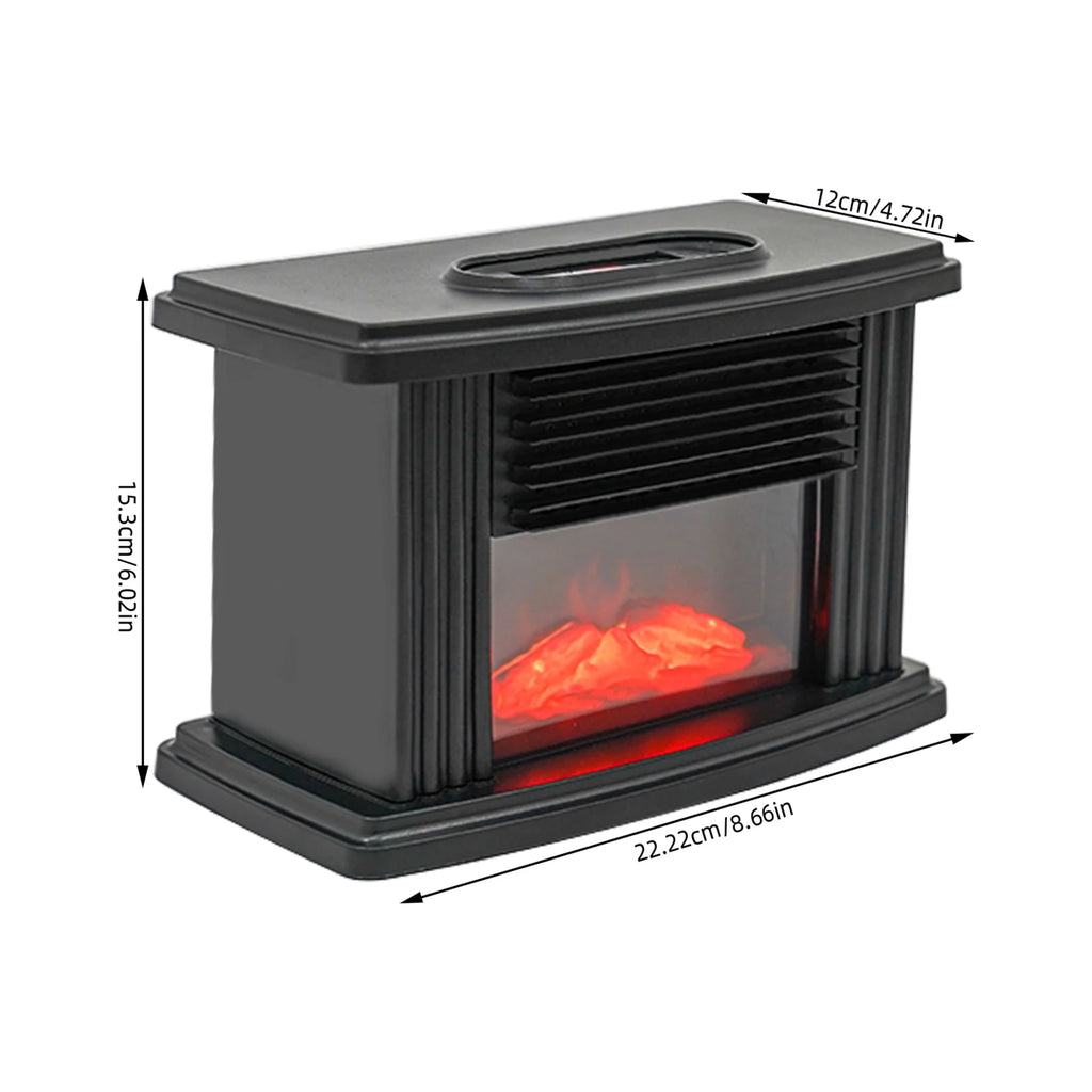 Electric Fireplace Heater 1000W 107.63FT² Applicable Area 3D Simulated Flame 3 Gears Speed 1-8H Timer 15-32°C Adjustment