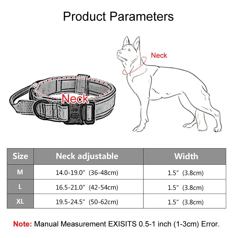 Tactical Dog Collar Set Adjustable Nylon Military Dog Collar Leash For Training Medium Large Dogs German Shepherd Pet Products