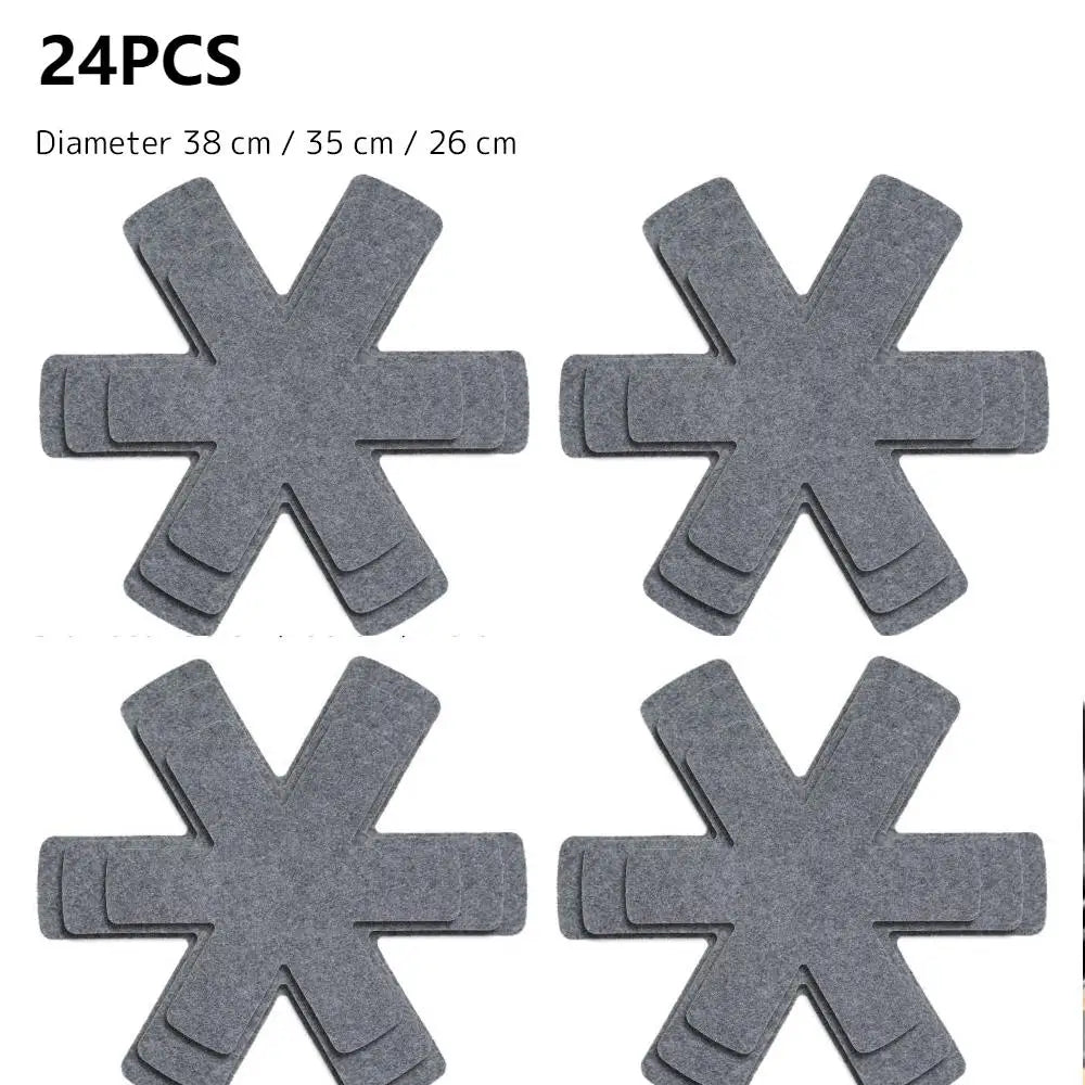 Pot and Pan Protectors 12Pcs Pot Dividers Pad Non-woven 3 Sizes Pans Separator Pads for Protecting Separators Pads Cookware