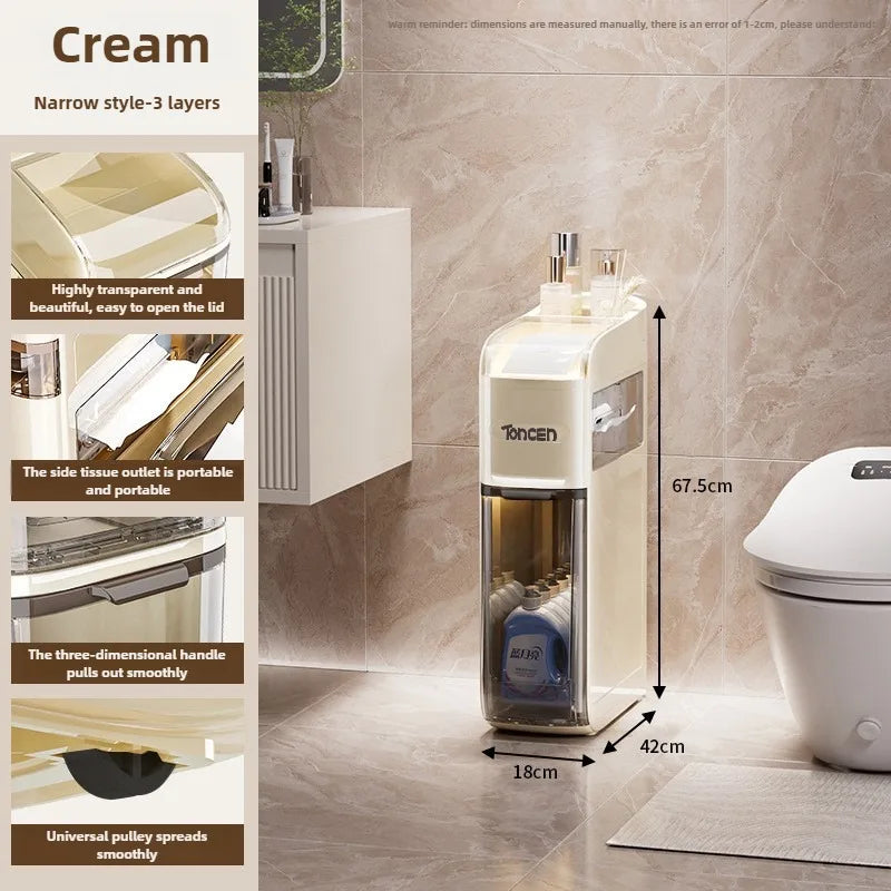 Bathroom crevice cabinet, bathroom living room storage cabinet, multifunctional storage cabinet, storage rack, large capacity