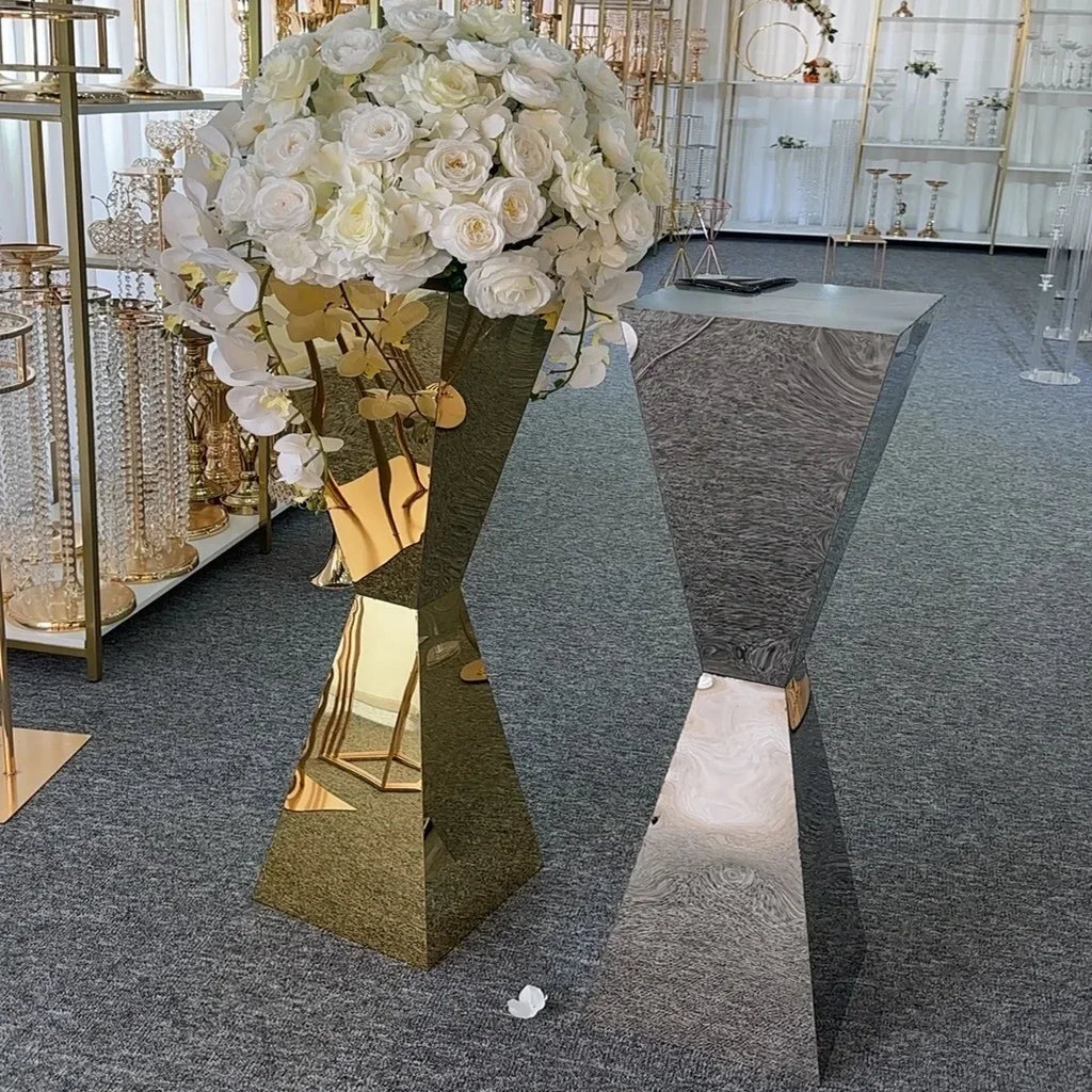 Stainless Steel Flower Stands Vases, Wedding Table Centerpieces, Road Lead, Party Decoration, 1Pc, 2Pcs, 5 Pcs, 6 Pcs, 10Pcs