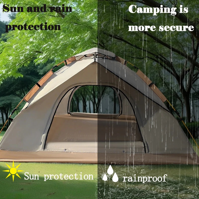 2-Person (blue)/4-Person (white), Extra-Large Tent with Mesh Screen, Lightweight Family Tent|Quick Setup for Park Picnics