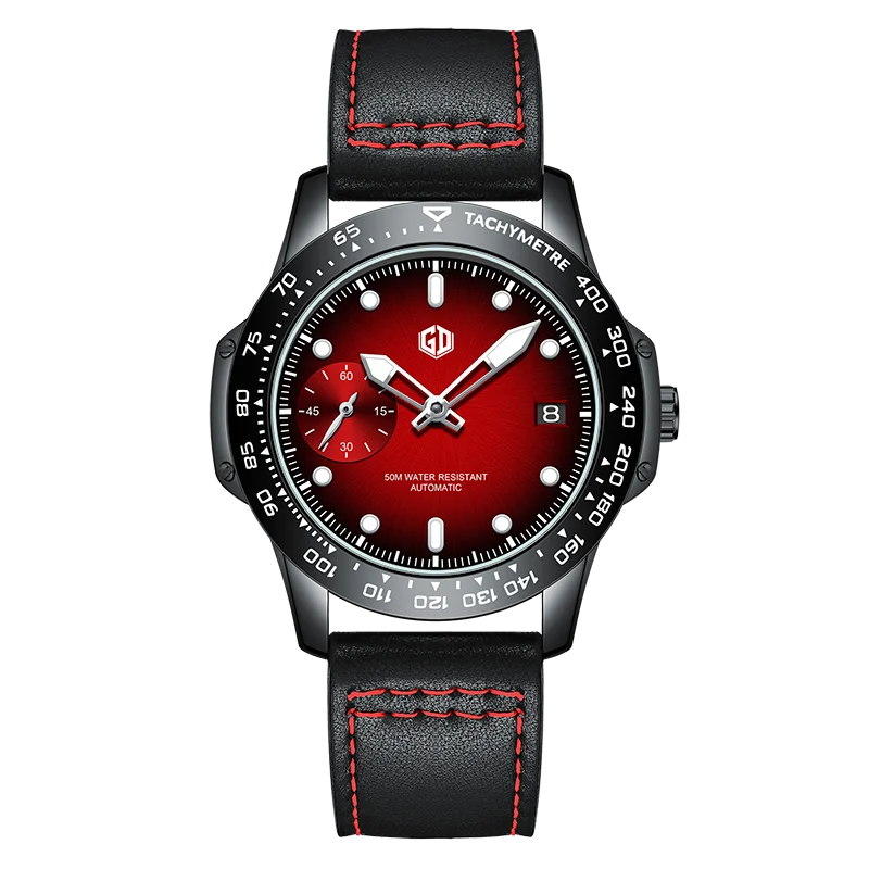 GD Seagull Movement Luxury Man Wristbatch Waterproof Luminous Date Leather Men 2025 New Watches Sports Square Men's Watch Casual