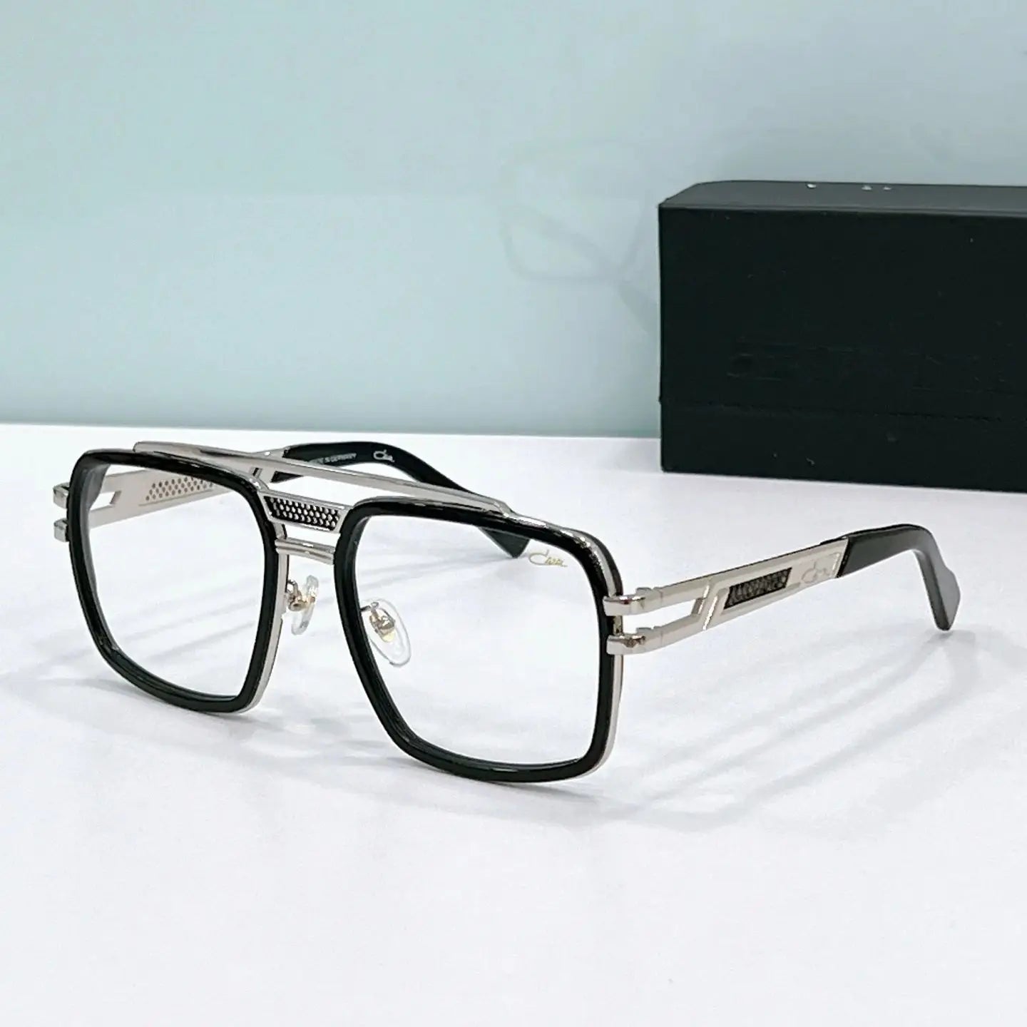 Original CAZA MOD6033 Classic Stylish Gradient Blue Lenses Men Sunglasses Luxury Design Gold Alloy Frame Women Couple Eyewear