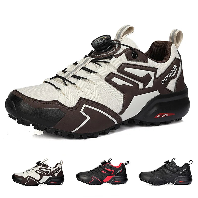 Hiking Shoes Non-Slip Outdoor Cross-Country Travel Shoes Tactical Training Shoes Breathable Casual Lockless Bicycle Shoes Men