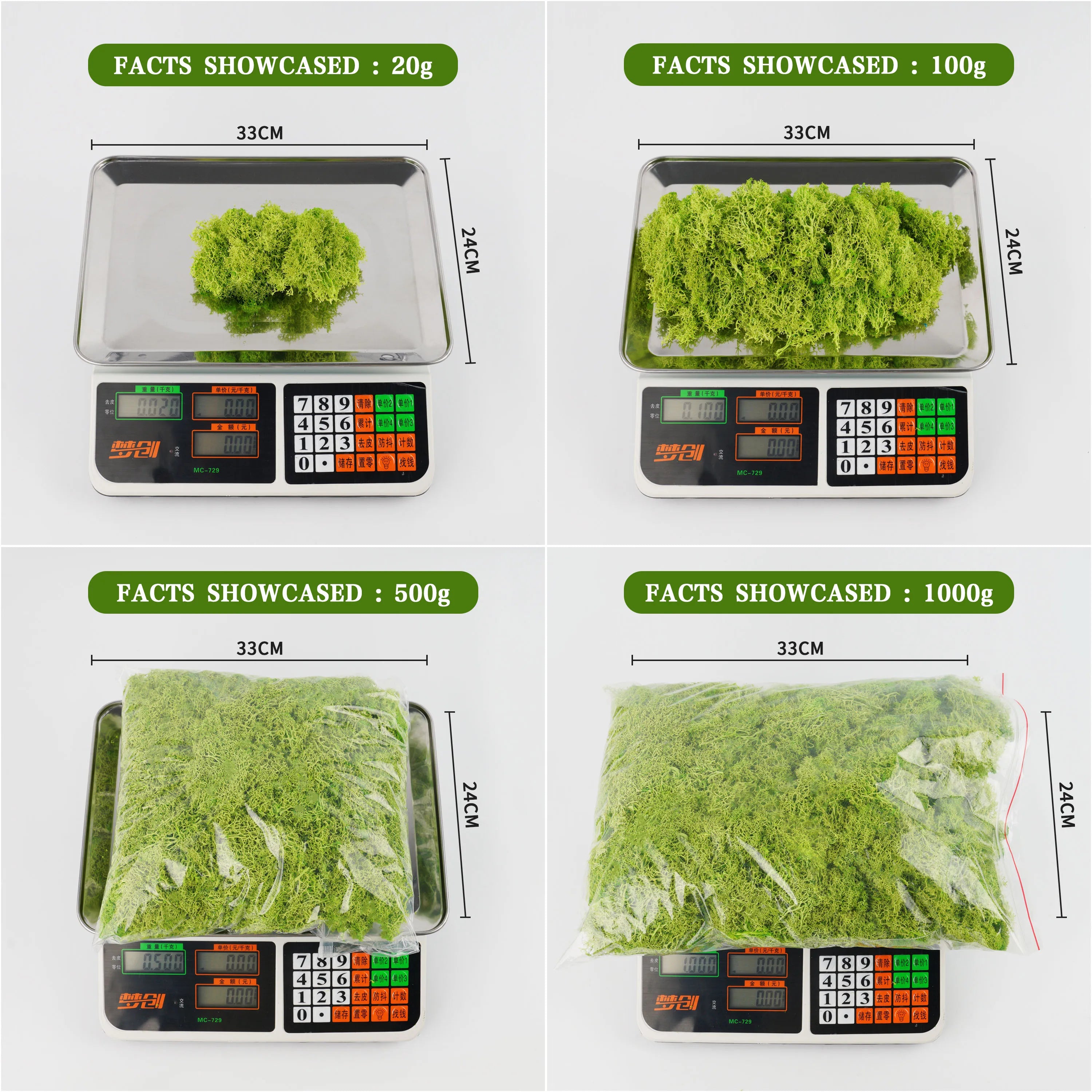 500g/1000g Mini Landscape Fake Grass Eternal Life Moss Grass Artificial Green Plants Home Garden Decoration DIY Crafts