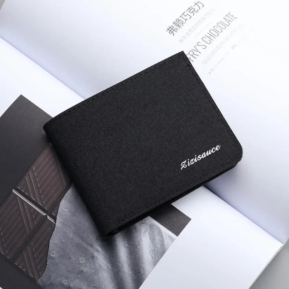 Men Long Wallet Large Capacity Multiple Card Slots Canvas Zippered Purse Business Handbag Card Holder Wallet Coin Bag