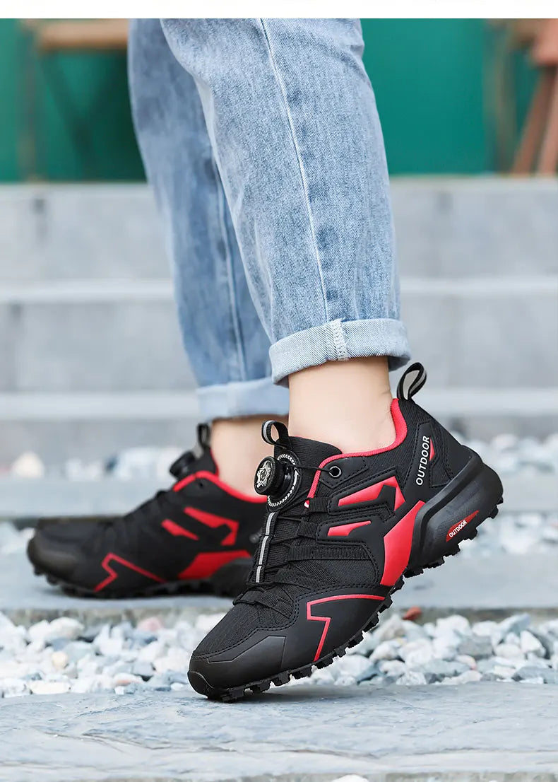 Hiking Shoes Non-Slip Outdoor Cross-Country Travel Shoes Tactical Training Shoes Breathable Casual Lockless Bicycle Shoes Men