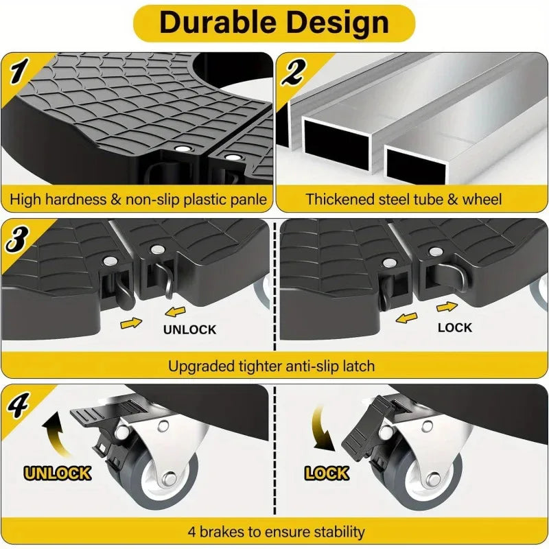 Plant Cart with Wheels Heavy-duty Plant Rack with  Lockable Wheels Adjustable For 8inch-22inch Suitable for Outdoor/indoor Use
