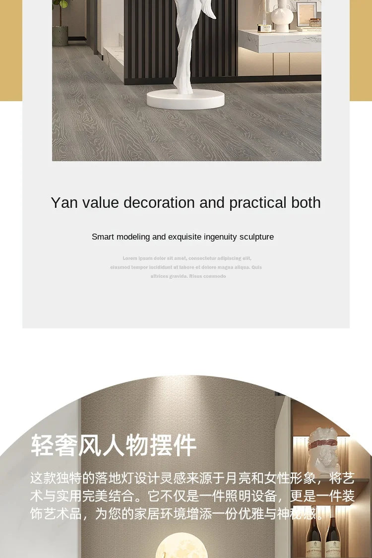 Home Decor Abstract Girl Statues Floor Decor Living Room Large Welcome Sculptures Artistic Ornaments Housewarming Gift Figurines