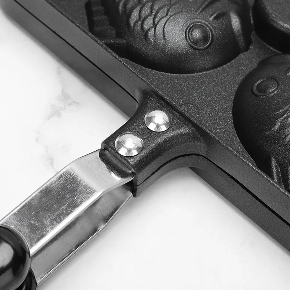 Kitchen Japanese Taiyaki Double Fish Shaped Hot Dessert Waffle Cake Maker Pan Japanese Pancake Double Pan Fry Pan Waffle Molds