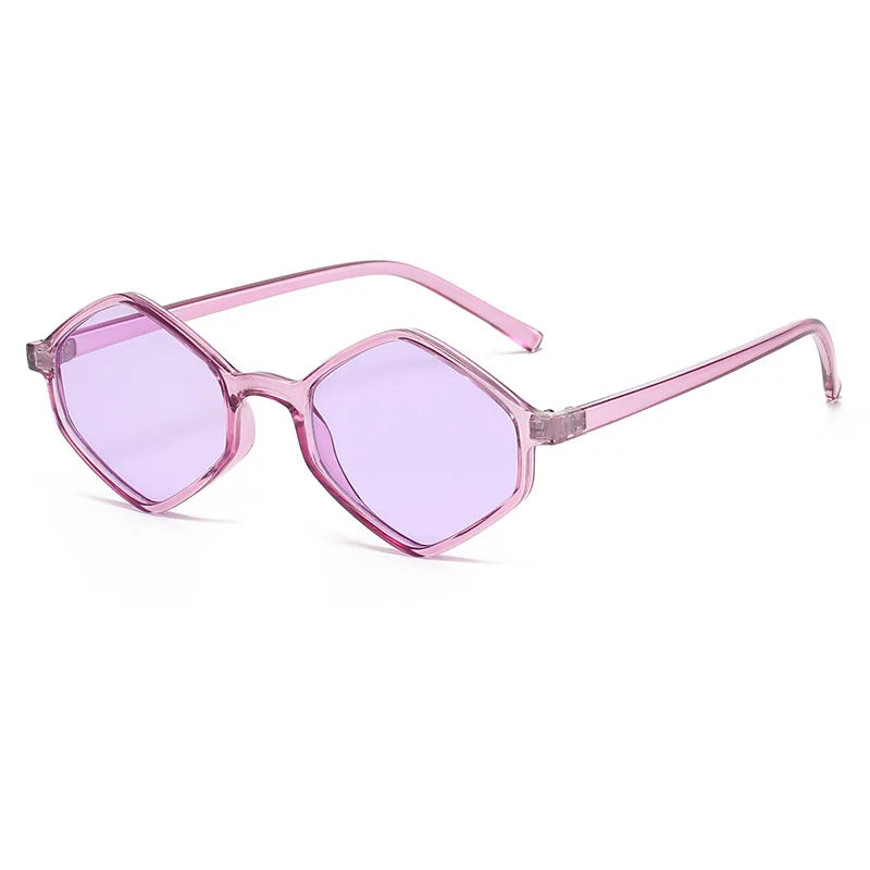 2025 Sunglasses for Women Rhombus Clear Blue Sun Glasses Irregular Vintage Small Frame Goggle UV400 Ladies Lentes De Sol Mujer