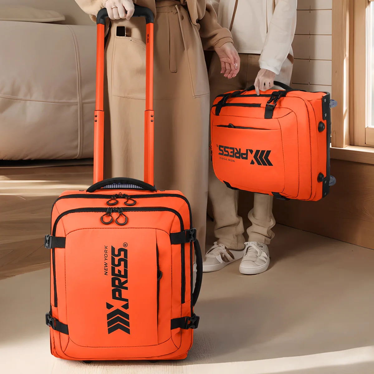 17" Carry On Luggage for Airplanes Lightweight Resistant Suitcase with Wheels for Business Trip & Short Distance Traveling