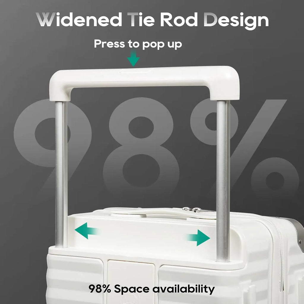 Joyway 20 inch Front Opening Carry on Luggage Suitcase 1 Piece, Cup Holder, TSA Lock, Mute Spinner Wheels, Lightweight Durable