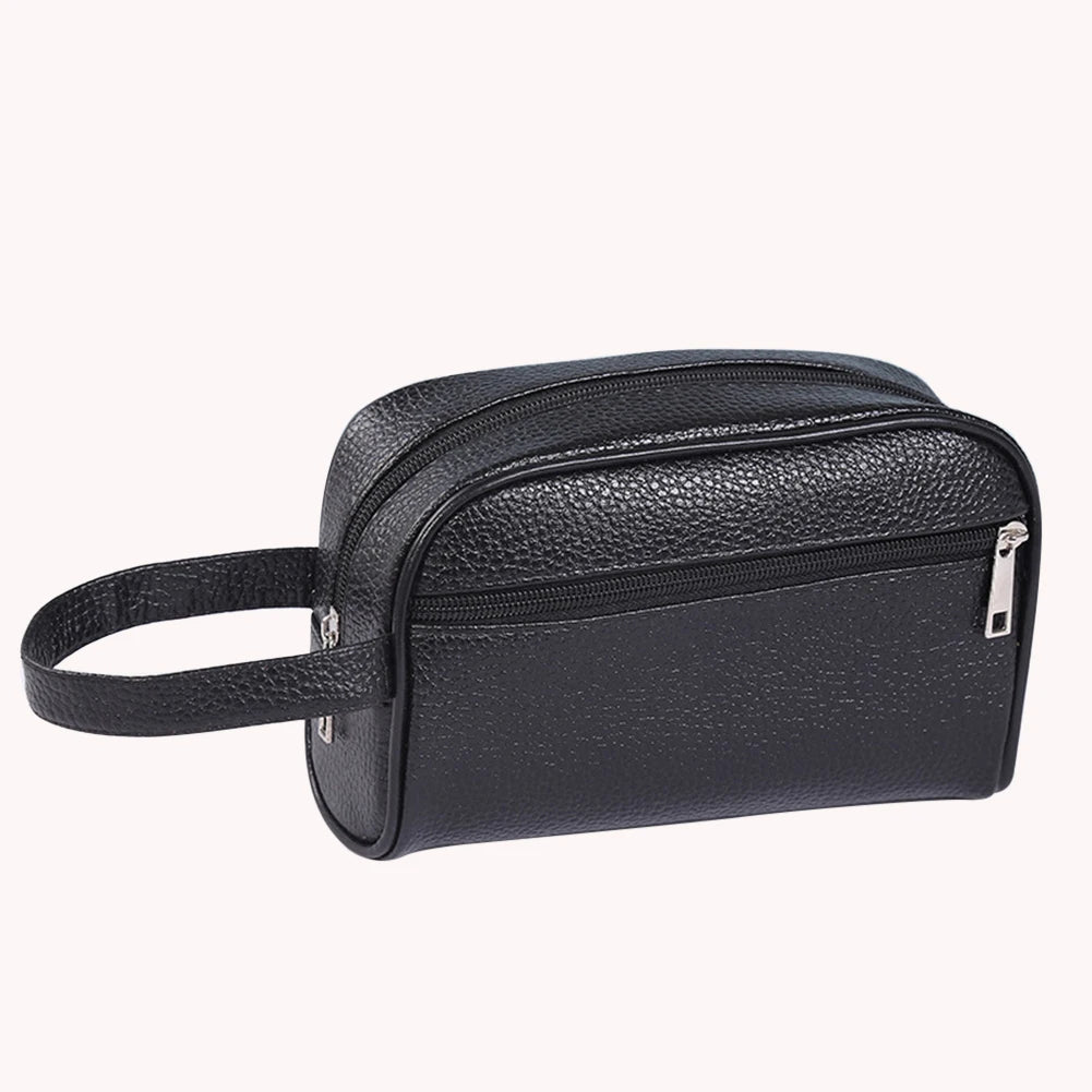 Men Women Retro Wristlet Bag Creative PU Leather Pure Color Chain Mobile Phone Storage Bag Ladies Purse Supplies