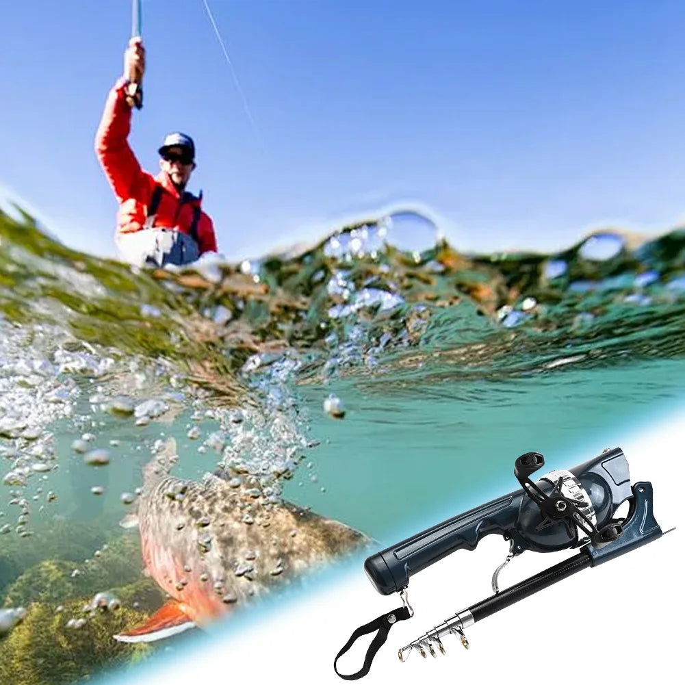 Portable Folding Fishing Rod Telescopic Fishing Pole with Reel Line Spinning Rod Carbon Fiber for Outdoor Fishing Gifts for Men