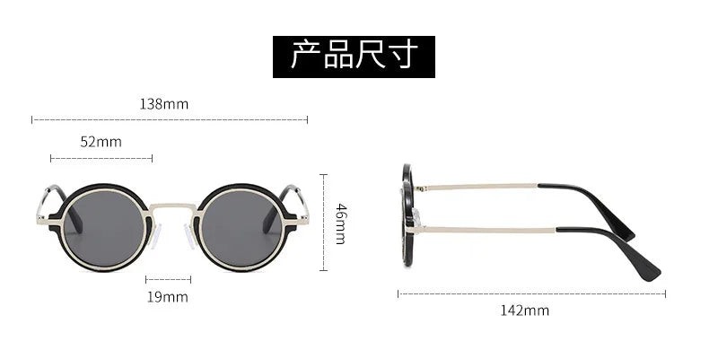 Men Vintage Steampunk Sunglases Women 2025 Luxury Design Metal Round Frame Sun Glasses Women Retro UV400 Shades Classic Eyewear