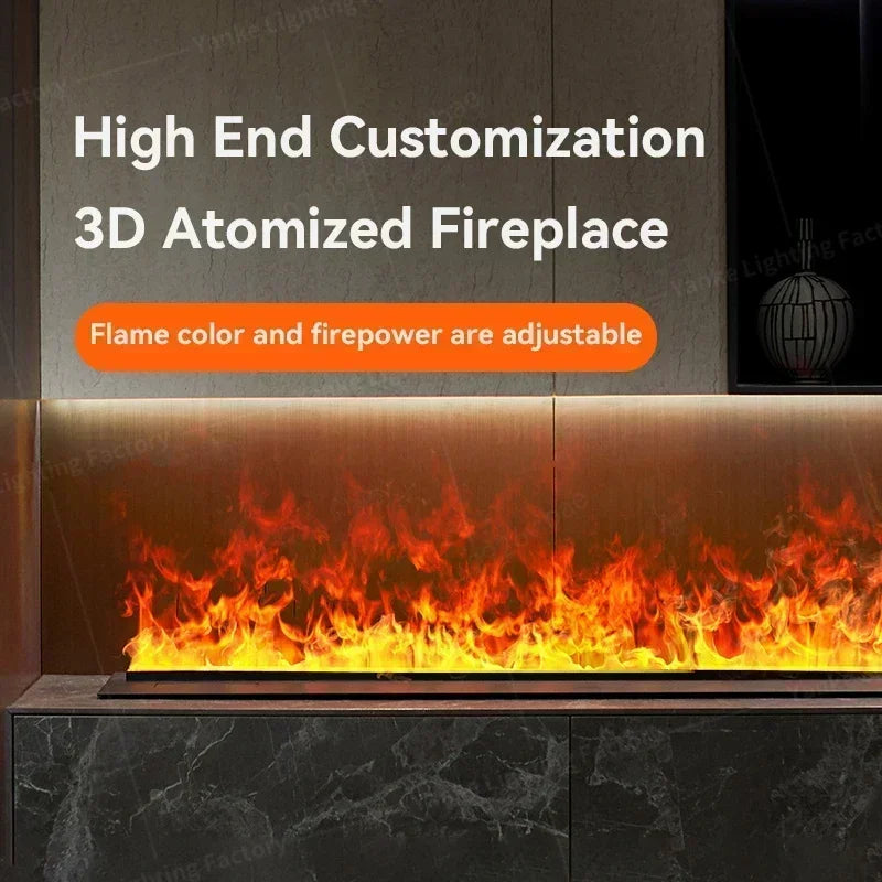 3D Water Vapor Fireplace With Colorful Flame ECO Decorative no risk of fire Mist Intelligent Indoor Electric Atomized Fireplace