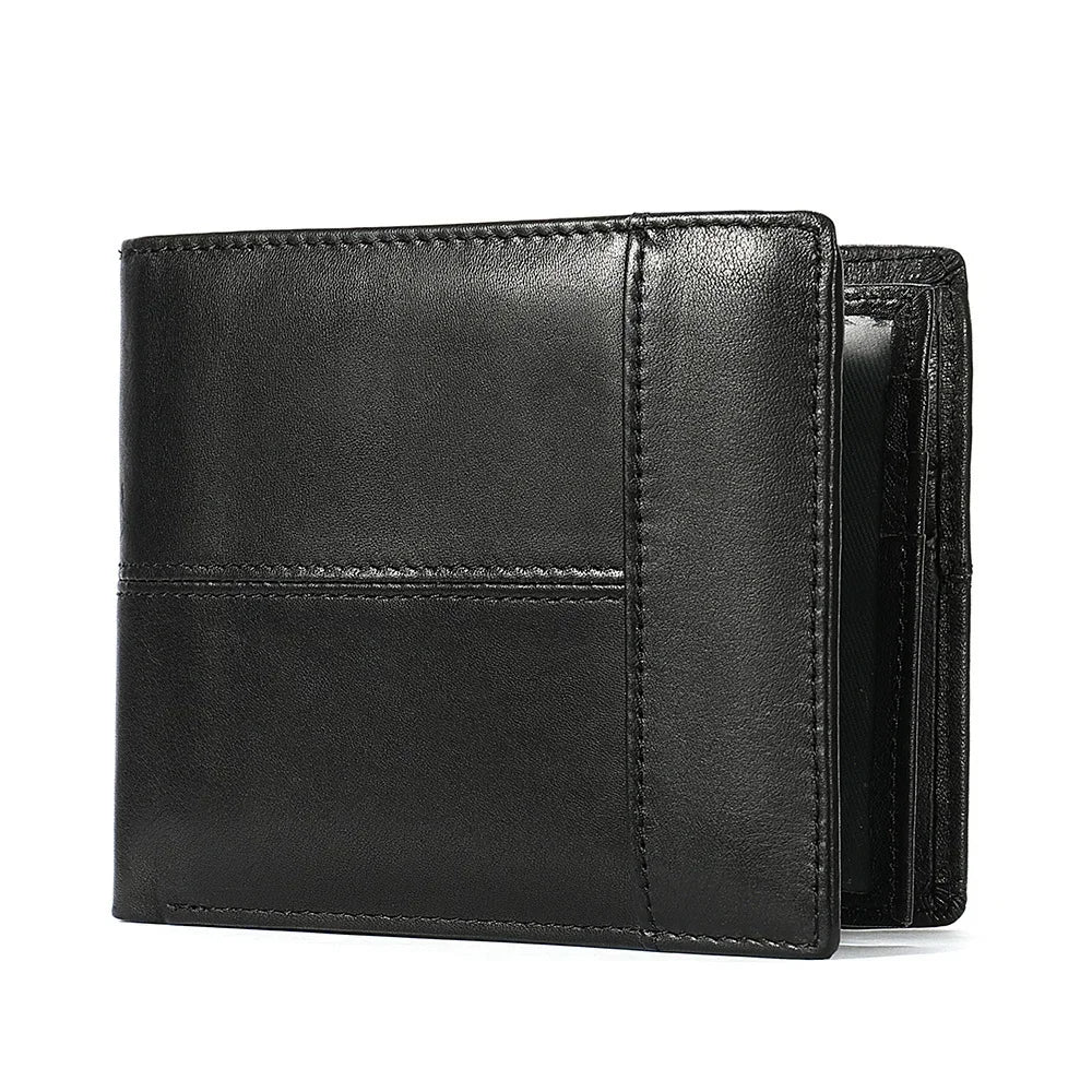 Genuine Leather Wallet with Coin Purse RFID Wallet for Men Cardholder Money Bags