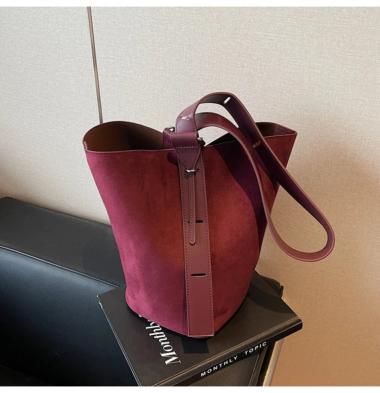 Retro Frosted Buet Bag Large Capaci Commuter Women's Single oulder Slant Cross Bag Soft PU Material Buet ape