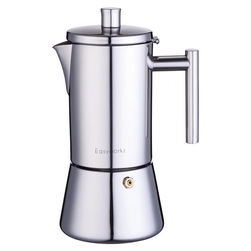 Moka pot Italian stainless steel coffee pot, induction cooker heating, espresso brewing machine