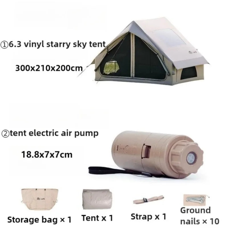 Tourist Family Camping Outdoor Tent Nature Hike Parties Sun Shelter Self-inflating Tent Glamping Waterproof Camping Hiking