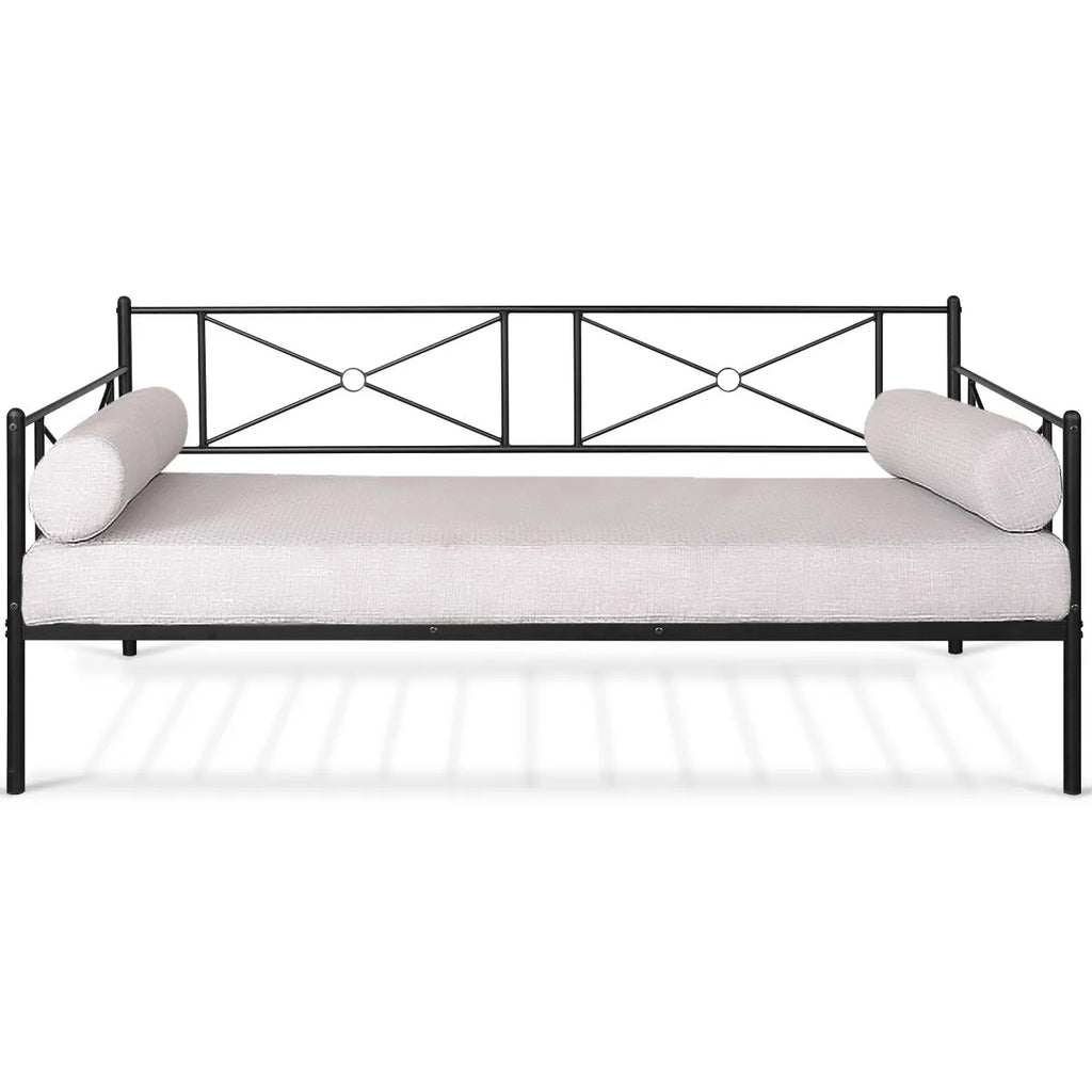 Metal Daybed Frame Twin Size Multifunctional Platform Bed Home Steel Slats