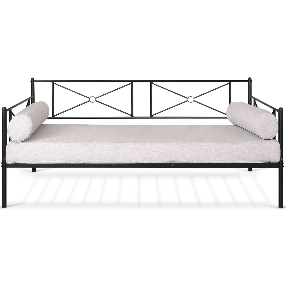 Metal Daybed Frame Twin Size Multifunctional Platform Bed Home Steel Slats