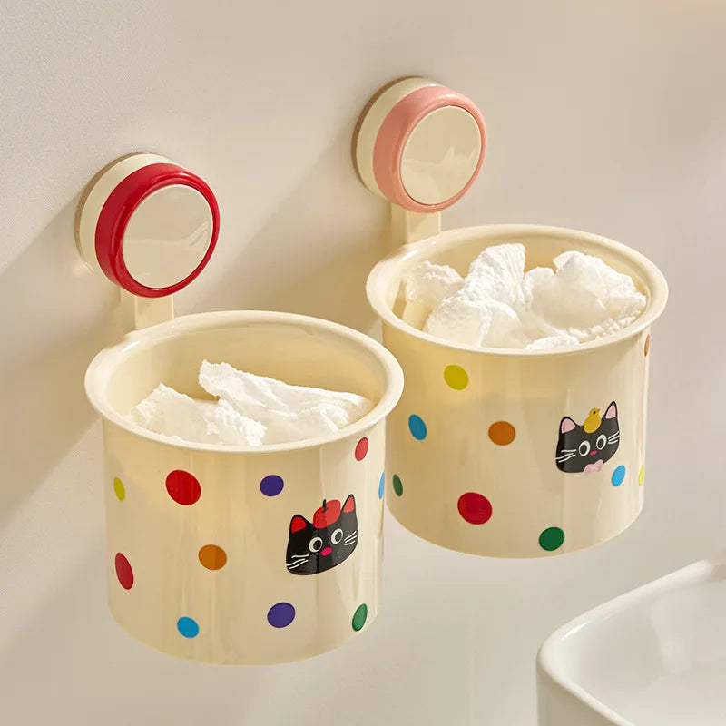 Cosmetic Storage Box, Toilet And Bathroom, Facial Tissue, Small Miscellaneous Items Storage, No-drill Suction Cup Shelf