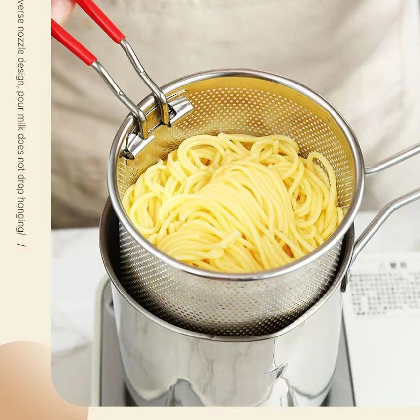 Cooking Pan With Filter Basket Stainless Steel Deep Fryer Multifunctional Small Pot Pasta Pot Kitchen Cooking Tools
