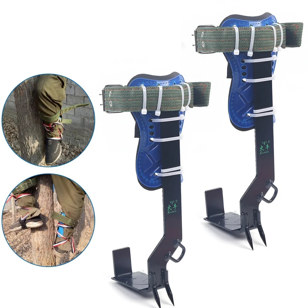 Tree Climbing Spike Set Portable Piercing Tree Climbing Tool with Safety Belt Load 100kg for Climbing Logging Picking Hunting