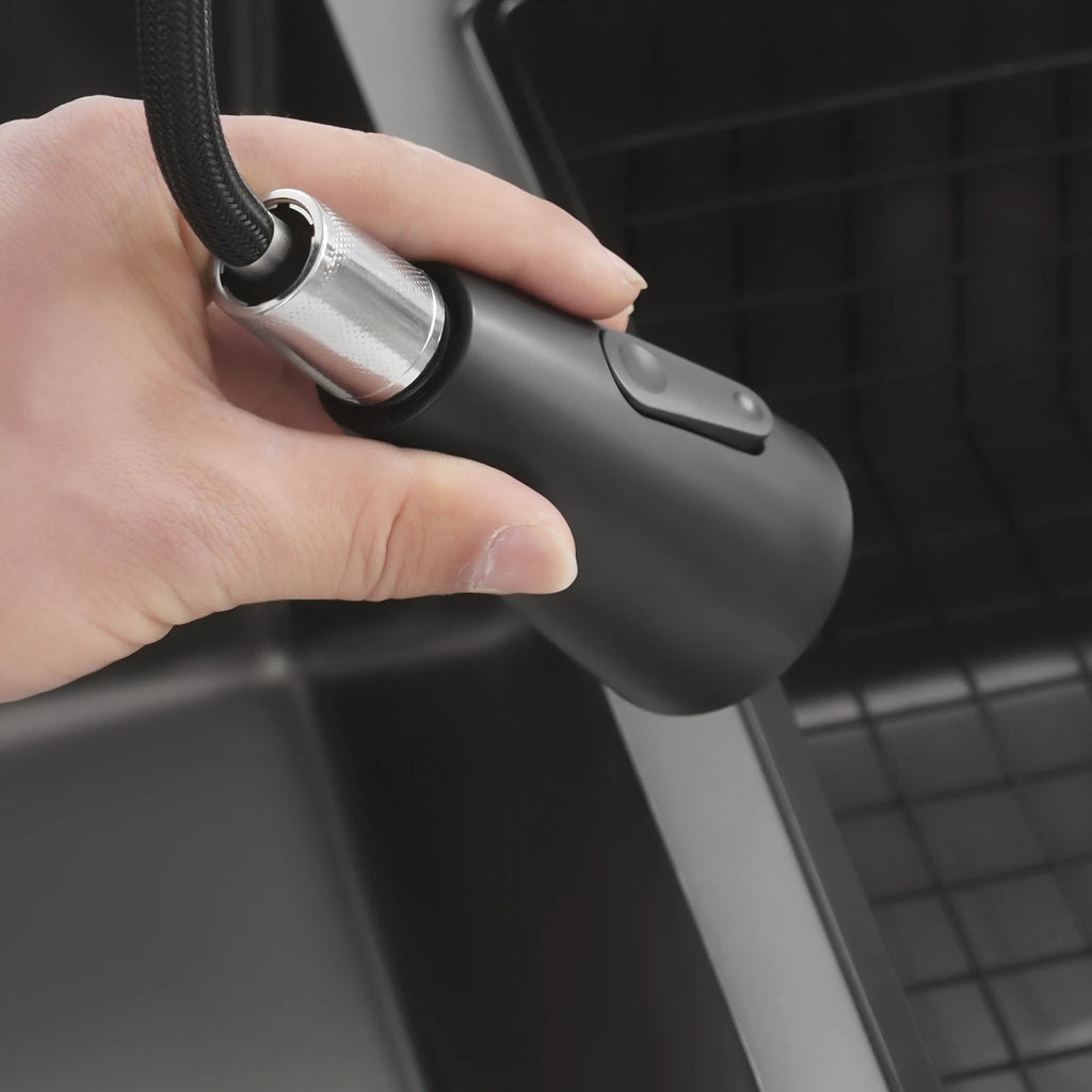 Laundry Sink with Cabinet Sink with Pull-Out Faucet and Cabinet Freestanding Kitchen Sink