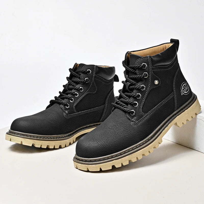 2025 New High Top Fashionable Mens Casual Shoes Versatile Daily Commuting Flat Shoes Anti Slip and Wear Resistant Walking Shoes