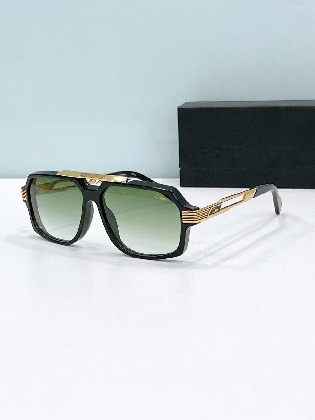 Original CCAZAL MOD6034 Fashion Classic UV400 Brown Lenses Men Sunglasses Tortoise Gold Alloy+Acetate Frame Women Couple Eyewear